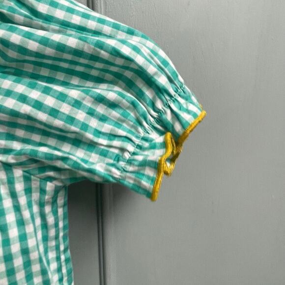 Boutique Smocked Gingham One Piece Romper Girls 18 Months Fall Pumpkins - Picture 4 of 6